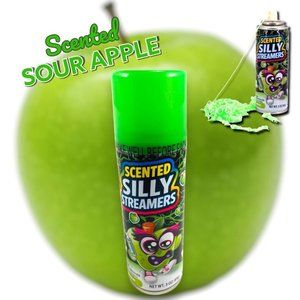 Scentos Scented Silly Streamers Apple Green!  Smelltastic Fun! NEW! 3oz Can.